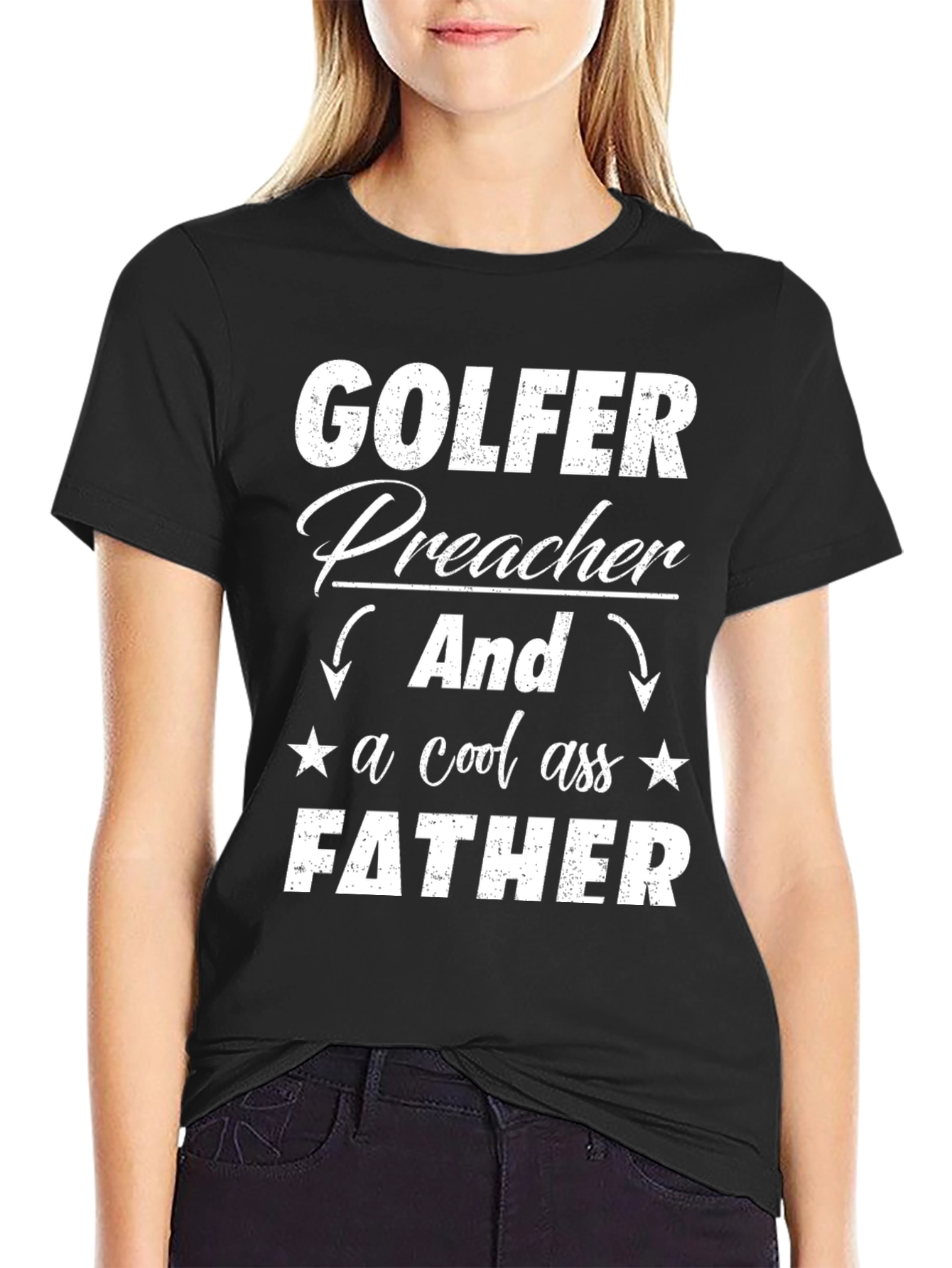Golfer Preacher Father T-Shirt - Cool Dad Tee