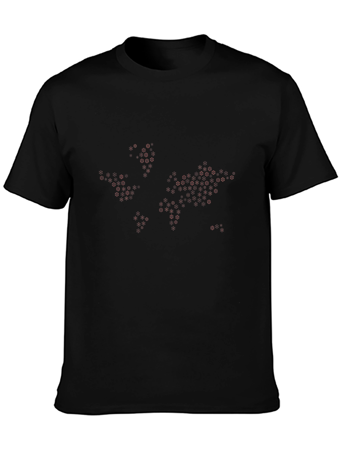 Hex World Map Black T-Shirt
