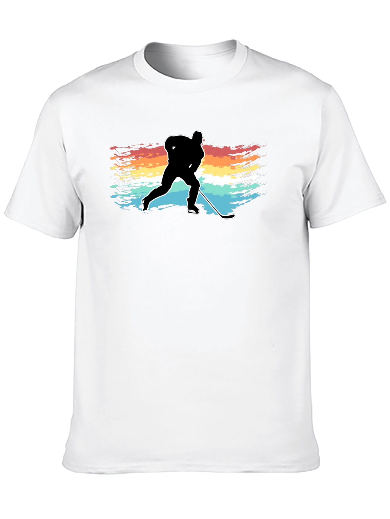 Hockey Player Silhouette T-Shirt Retro Style