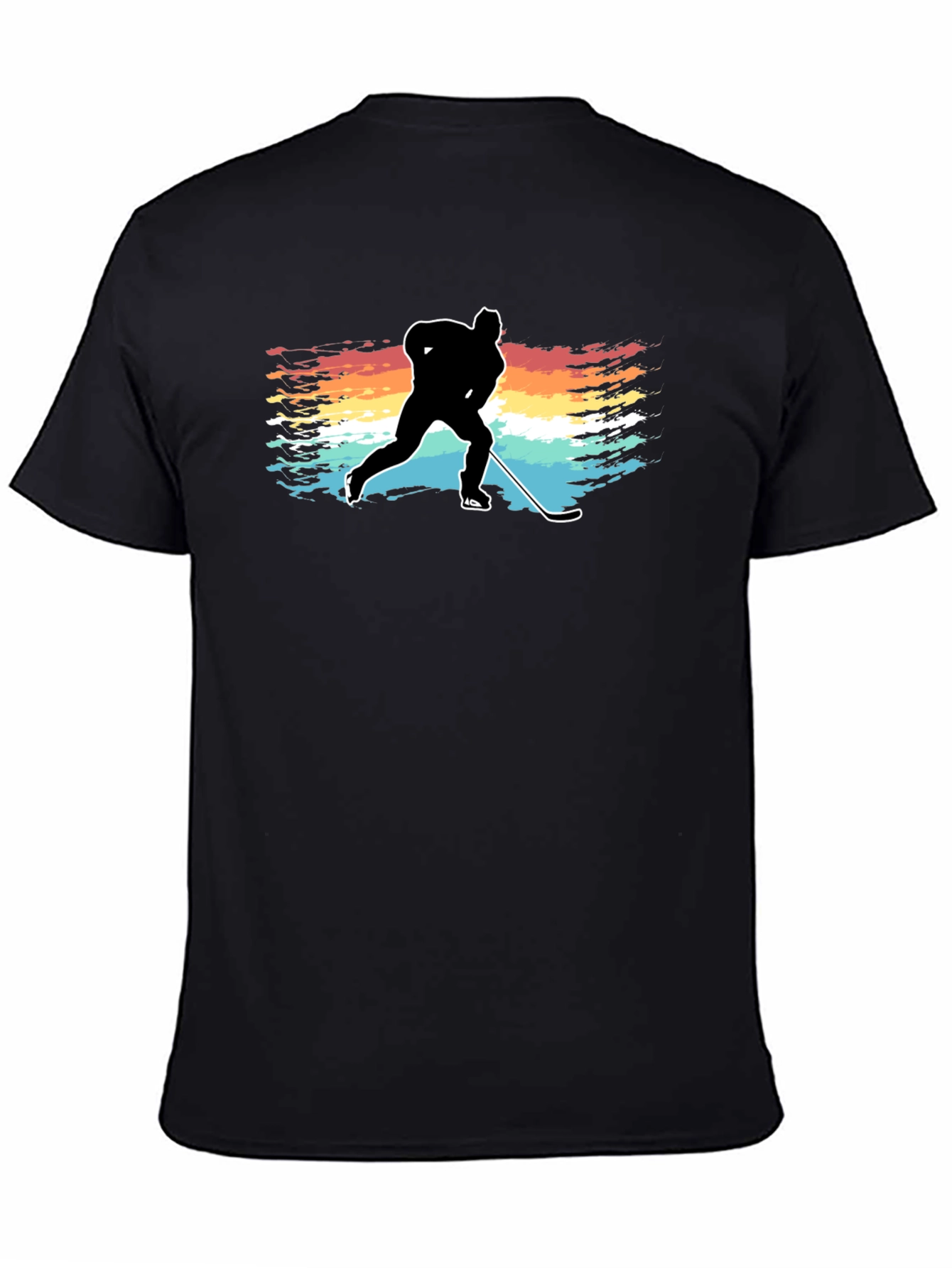 Hockey Player Silhouette T-Shirt Retro Style