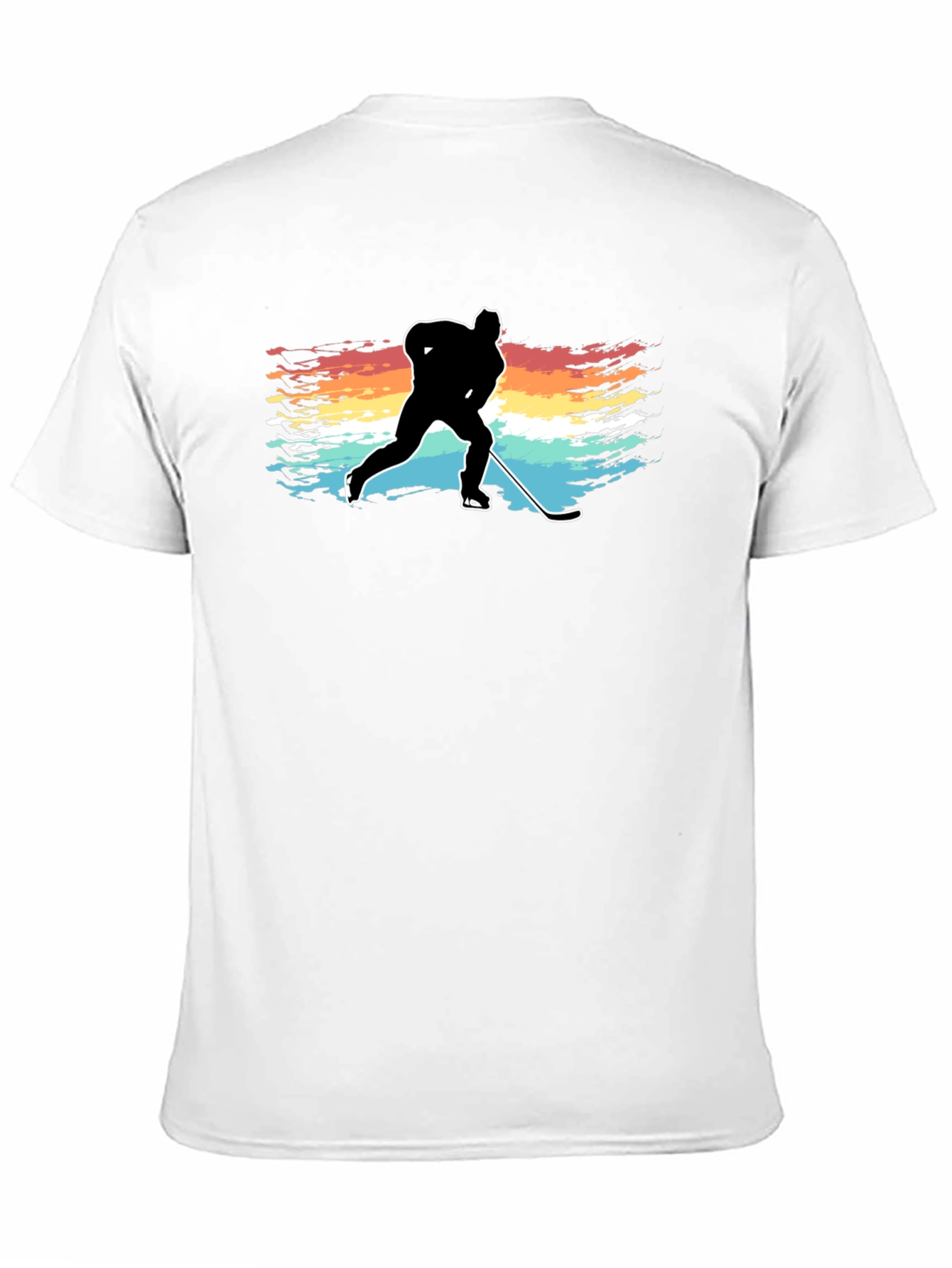 Hockey Player Silhouette T-Shirt Retro Style