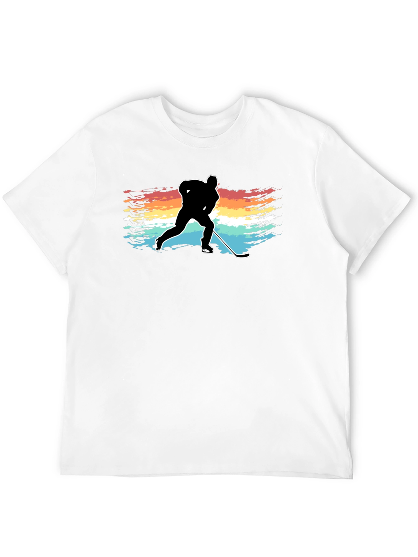 Hockey Player Silhouette T-Shirt Retro Style