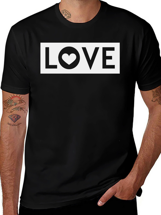 Love Heart Graphic T-Shirt - Black