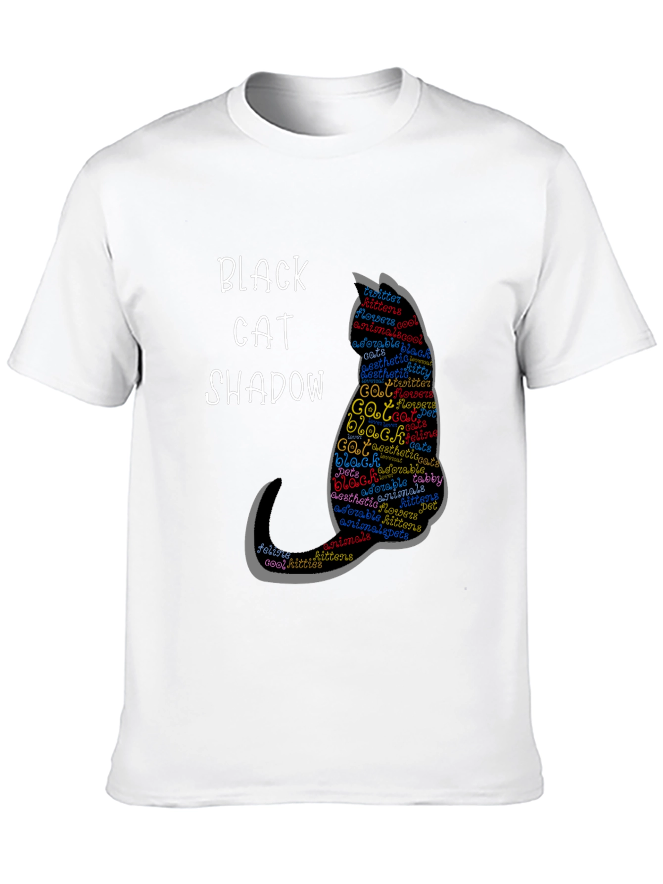 Black Cat Shadow Graphic T-Shirt