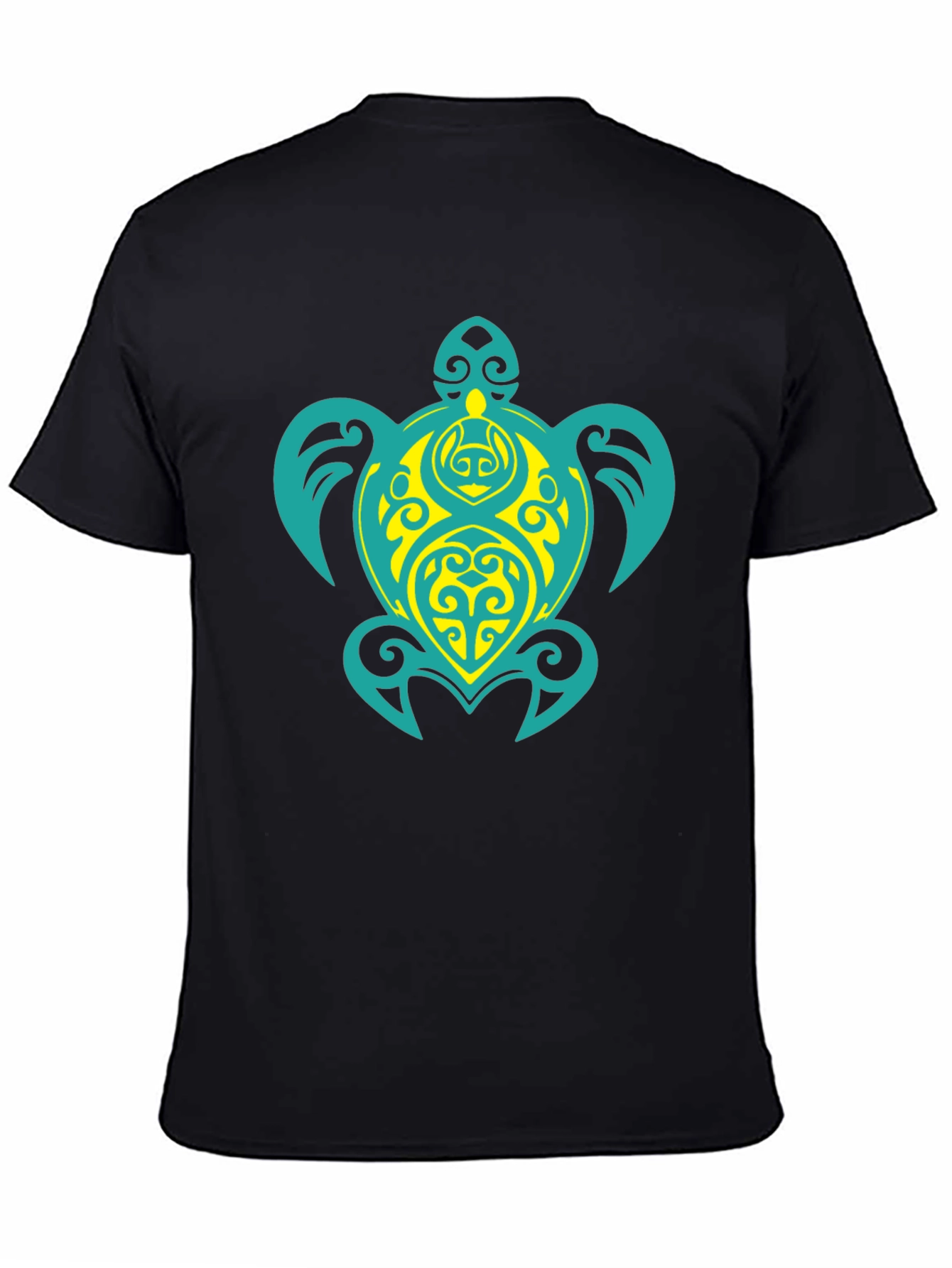 Turtle Graphic Tee - Black Cotton Blend T-Shirt
