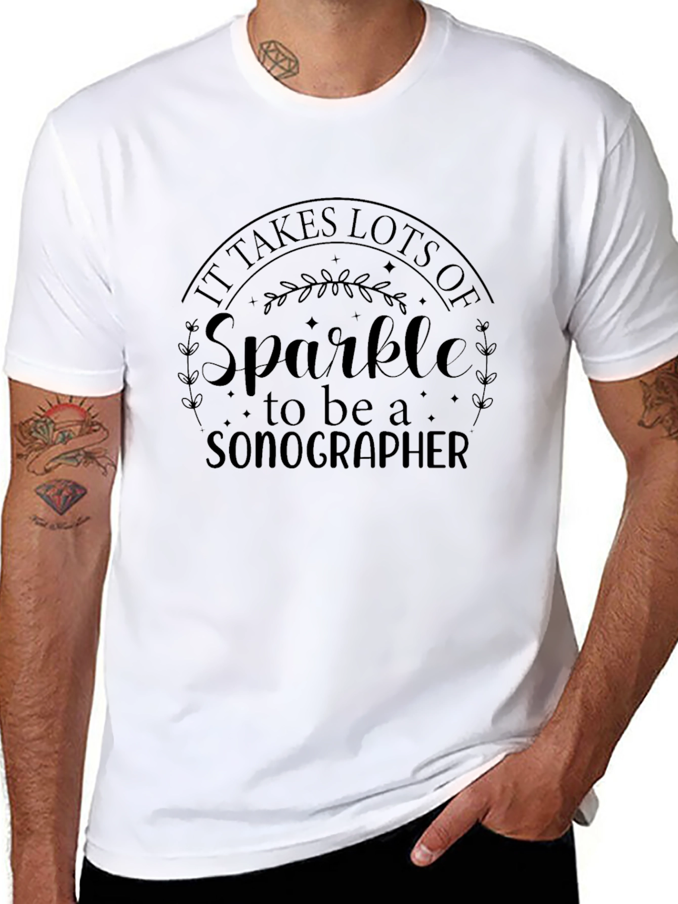 Sparkle Sonographer Graphic Tee - Black Cotton T-Shirt