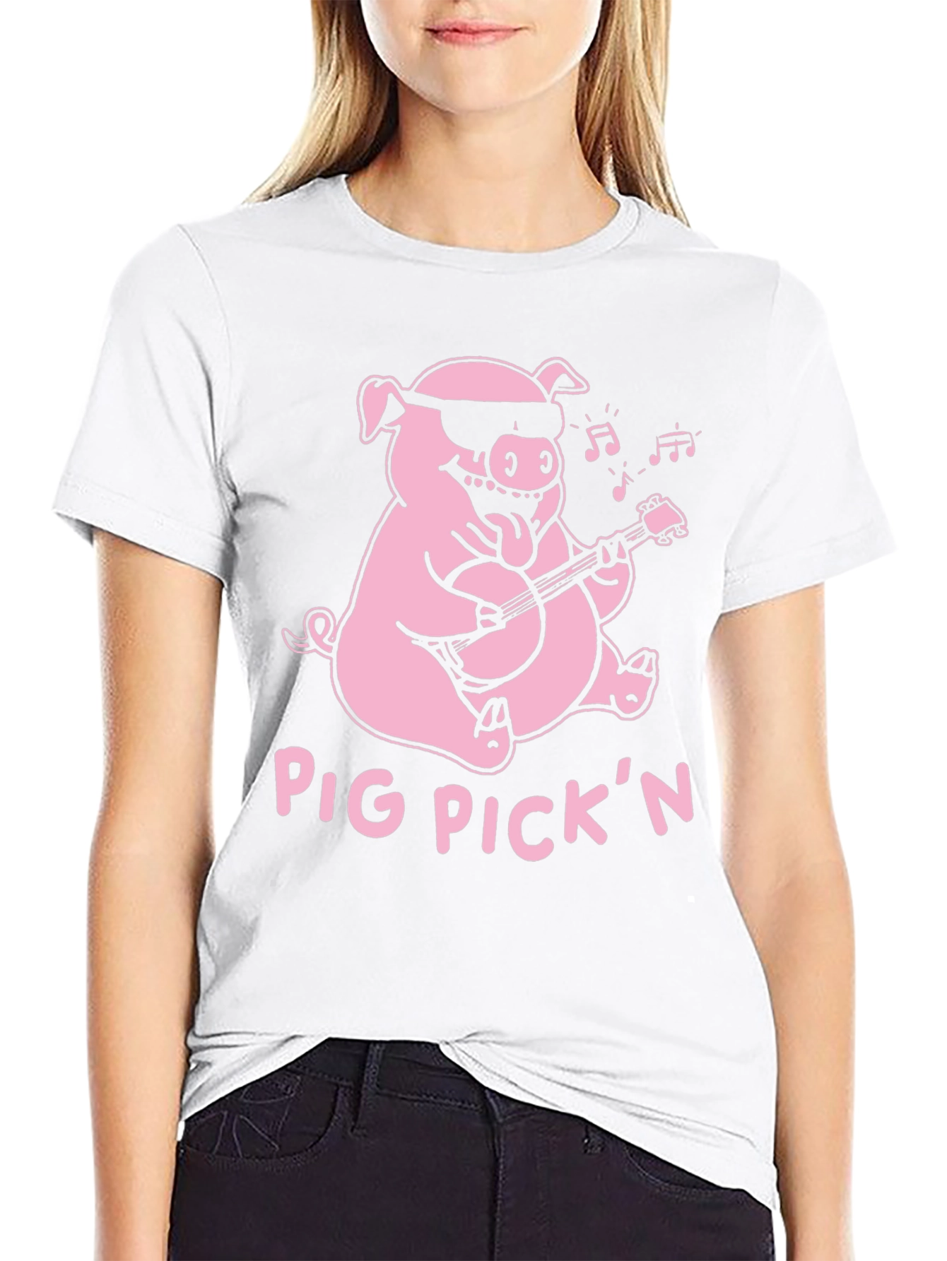 Pig Pickin Graphic Tee - Black Cotton T-Shirt