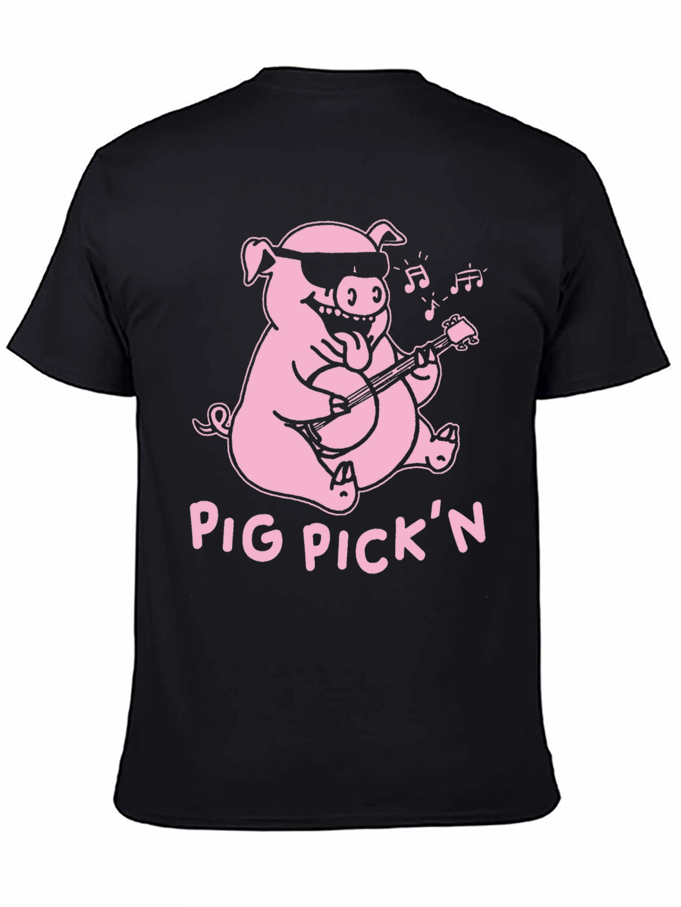 Pig Pickin Graphic Tee - Black Cotton T-Shirt