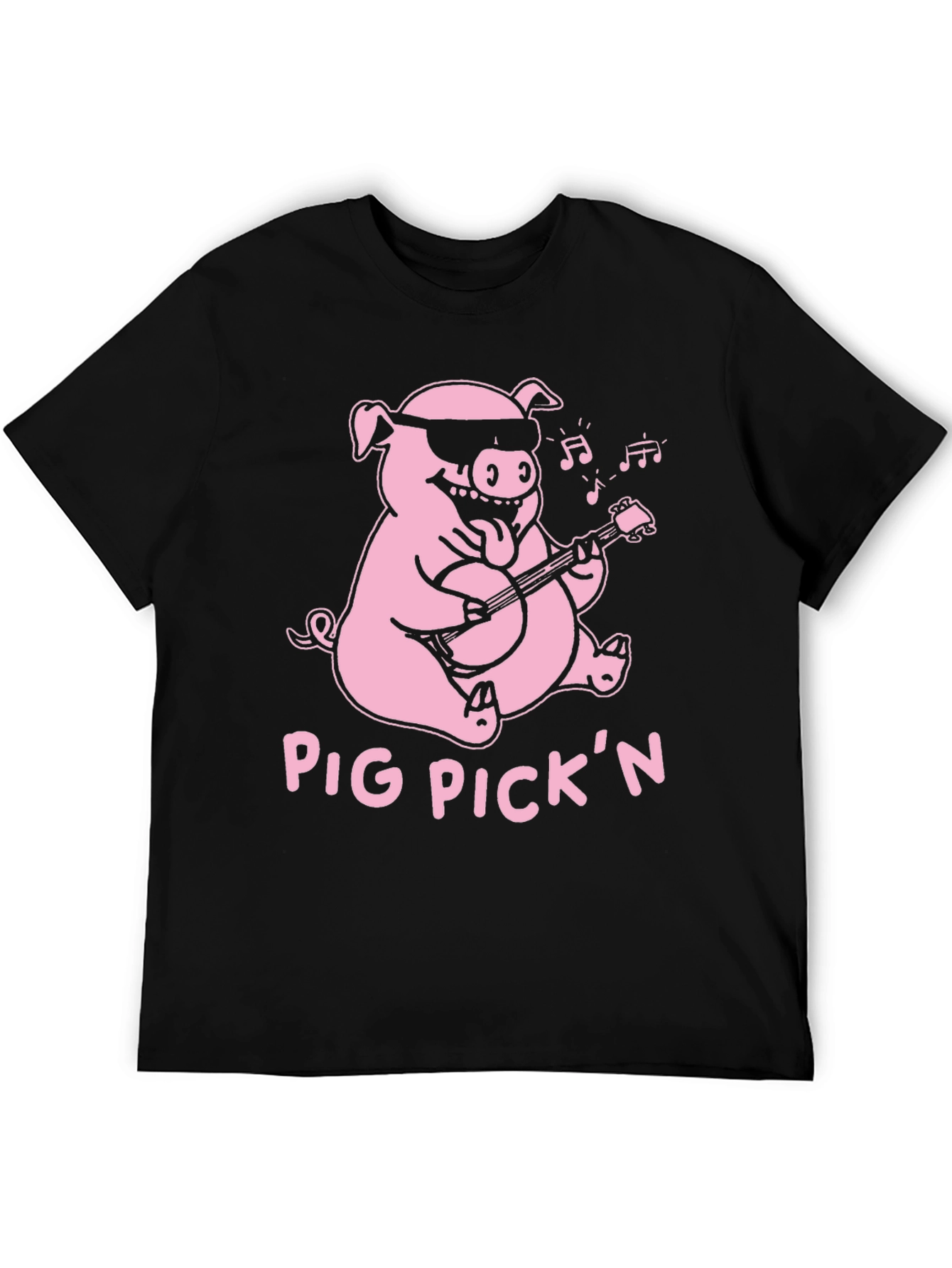 Pig Pickin Graphic Tee - Black Cotton T-Shirt