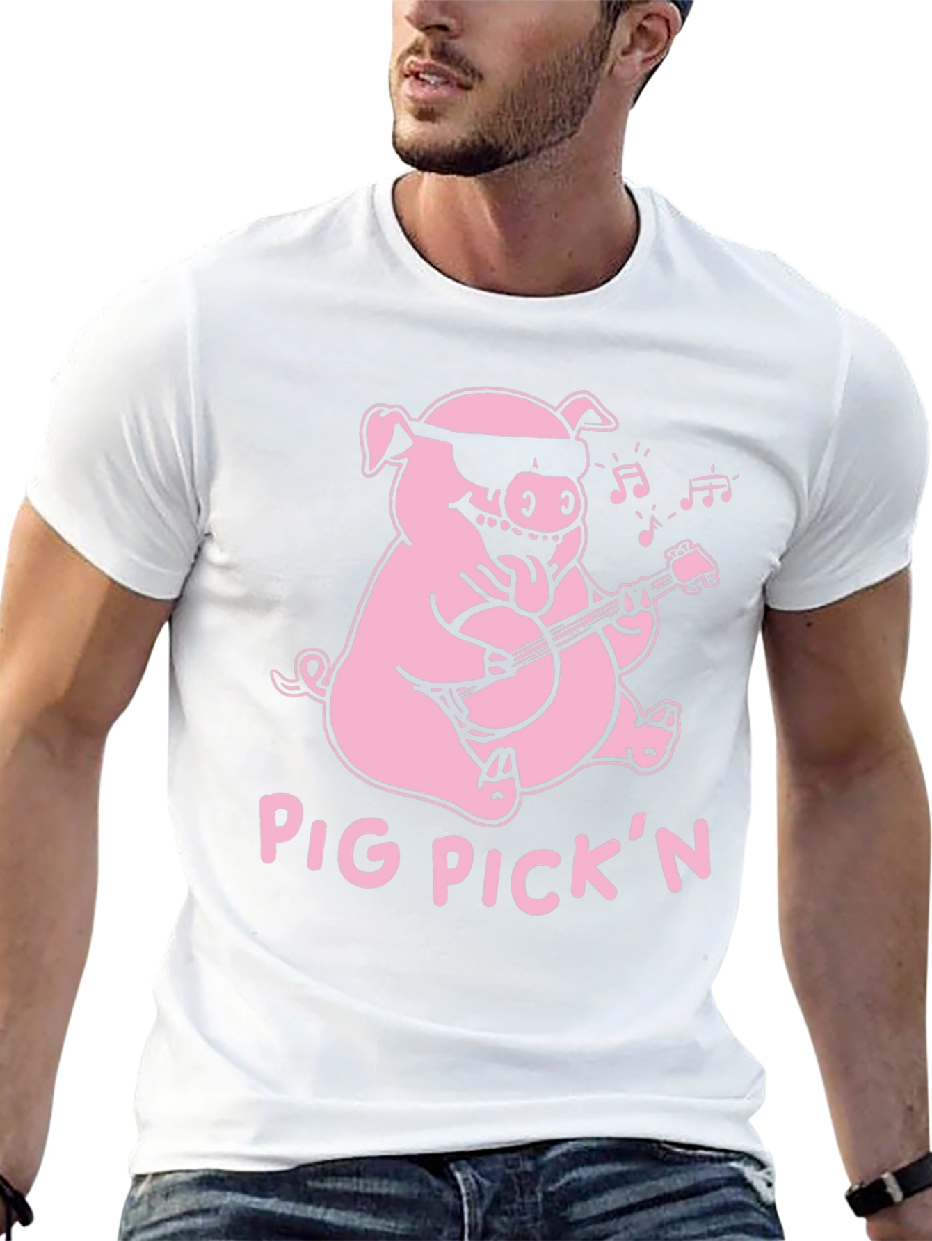 Pig Pickin Graphic Tee - Black Cotton T-Shirt
