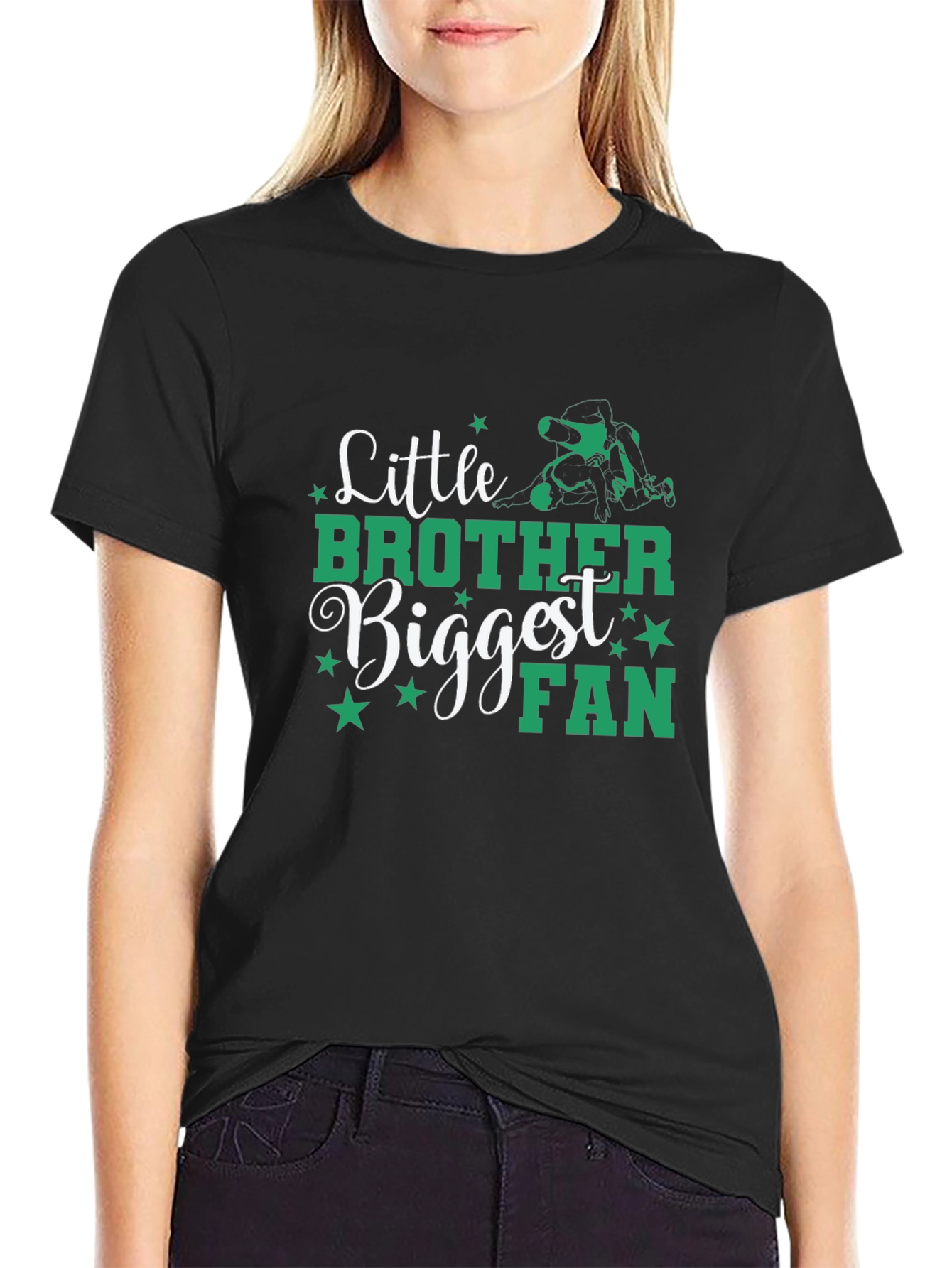 Little Brother Biggest Fan Wrestling T-Shirt