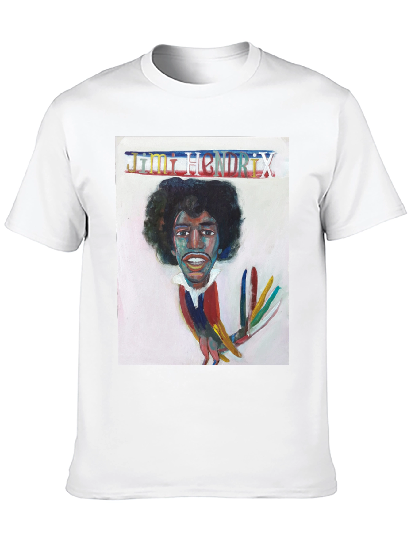 Jimi Hendrix Graphic Print Black T-Shirt
