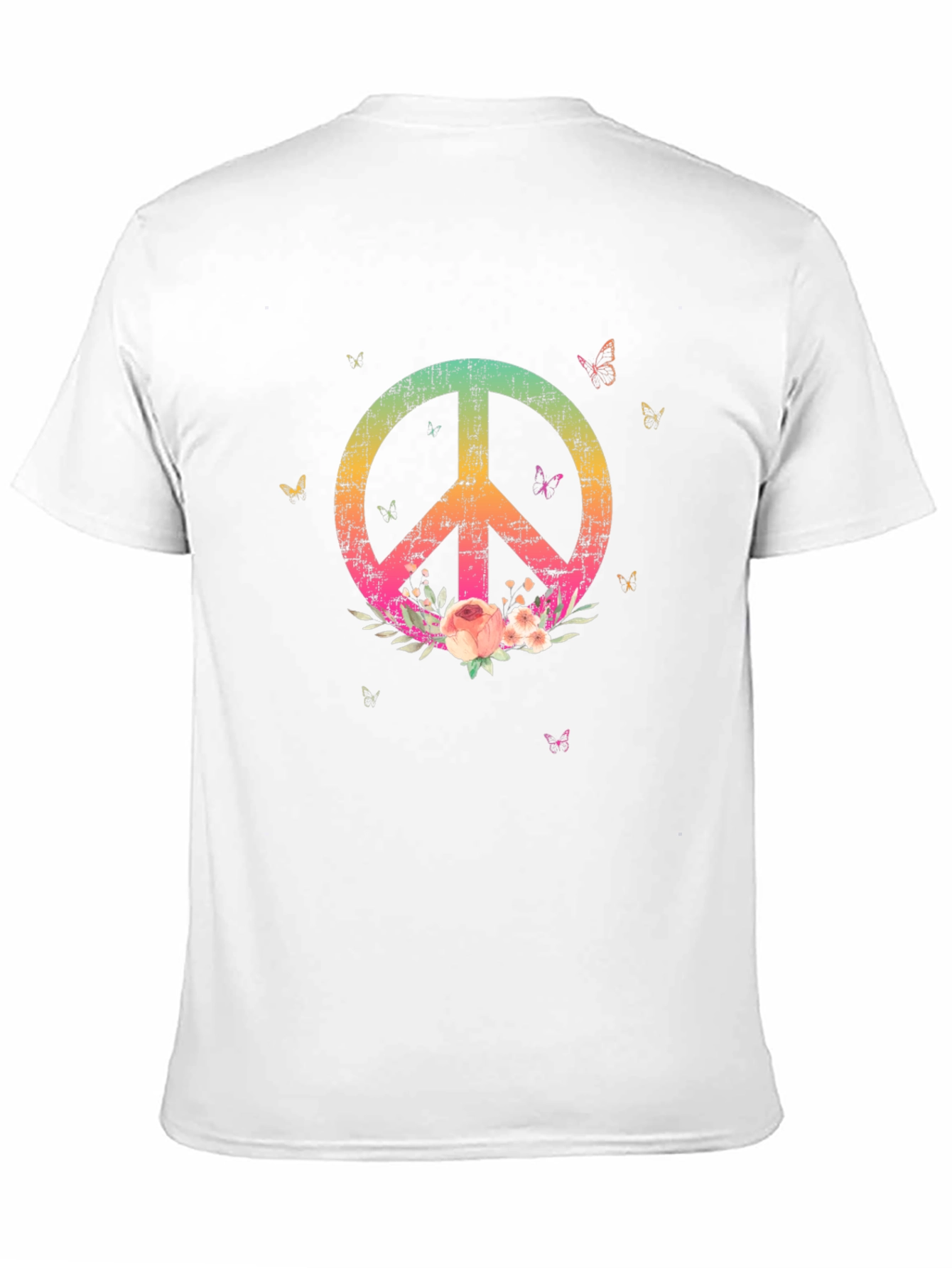 Peace Sign Floral T-Shirt - Black