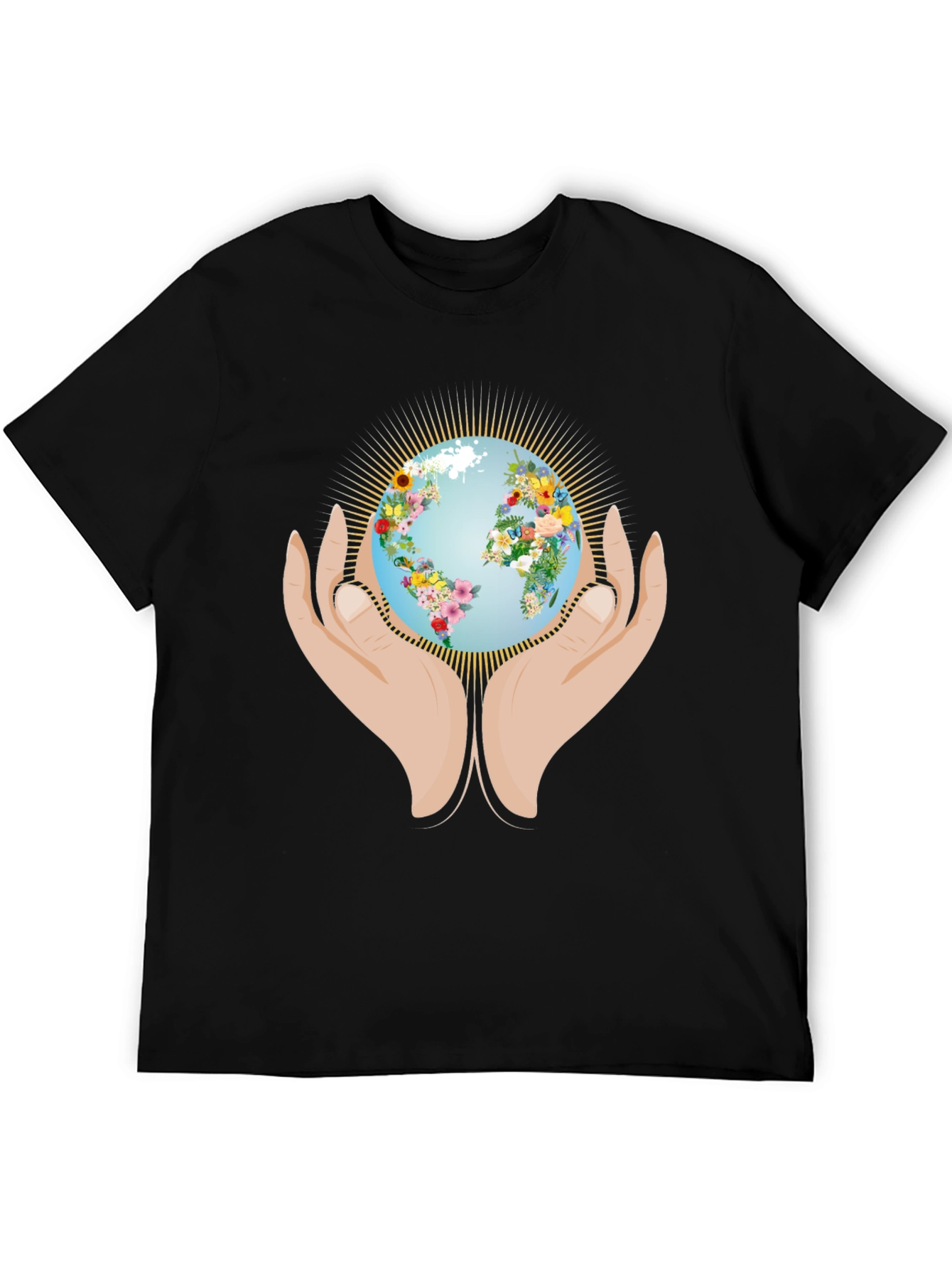 Earth Day Floral Globe Graphic T-Shirt