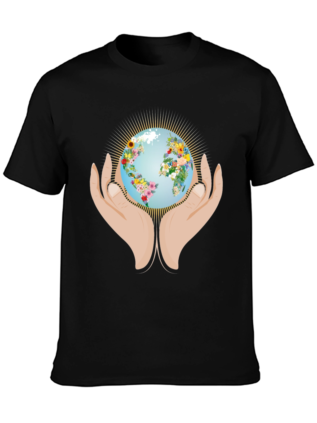 Earth Day Floral Globe Graphic T-Shirt