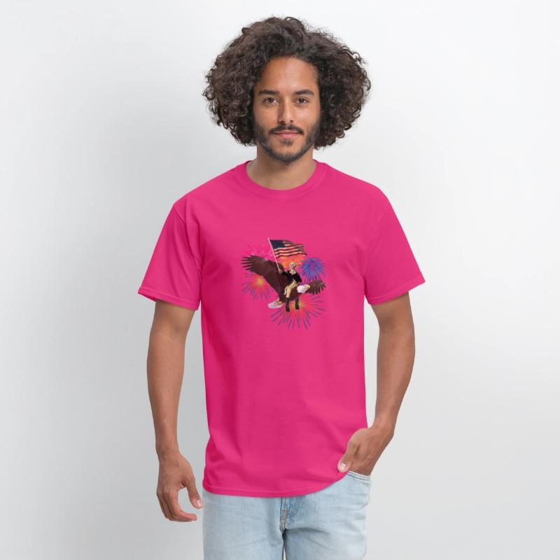 George Washington Riding An Eagle With A Flag 4Th