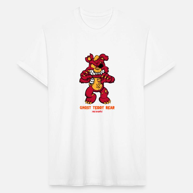 Ghost teddy bear design comics style