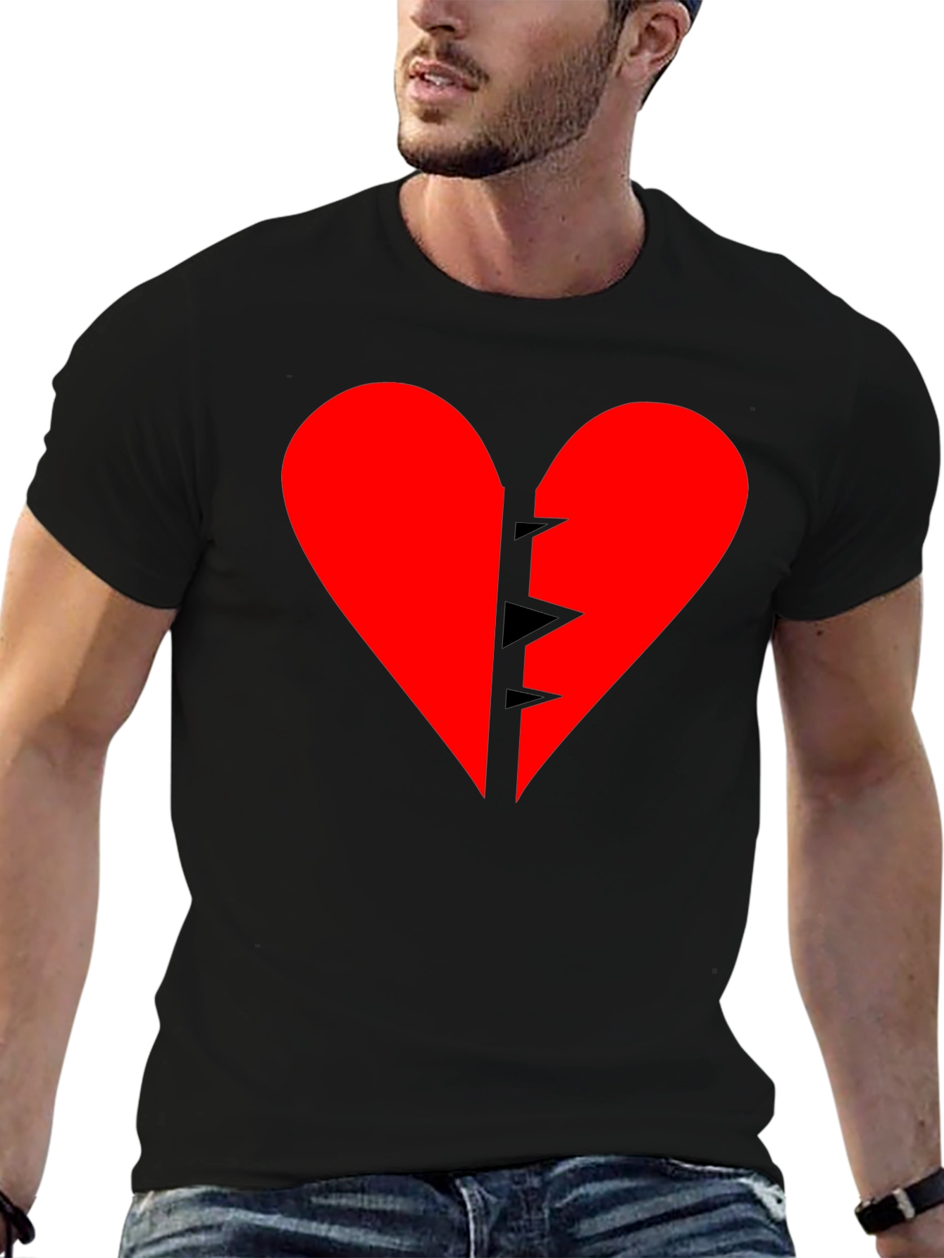Broken Heart Graphic Tee - Black T-Shirt