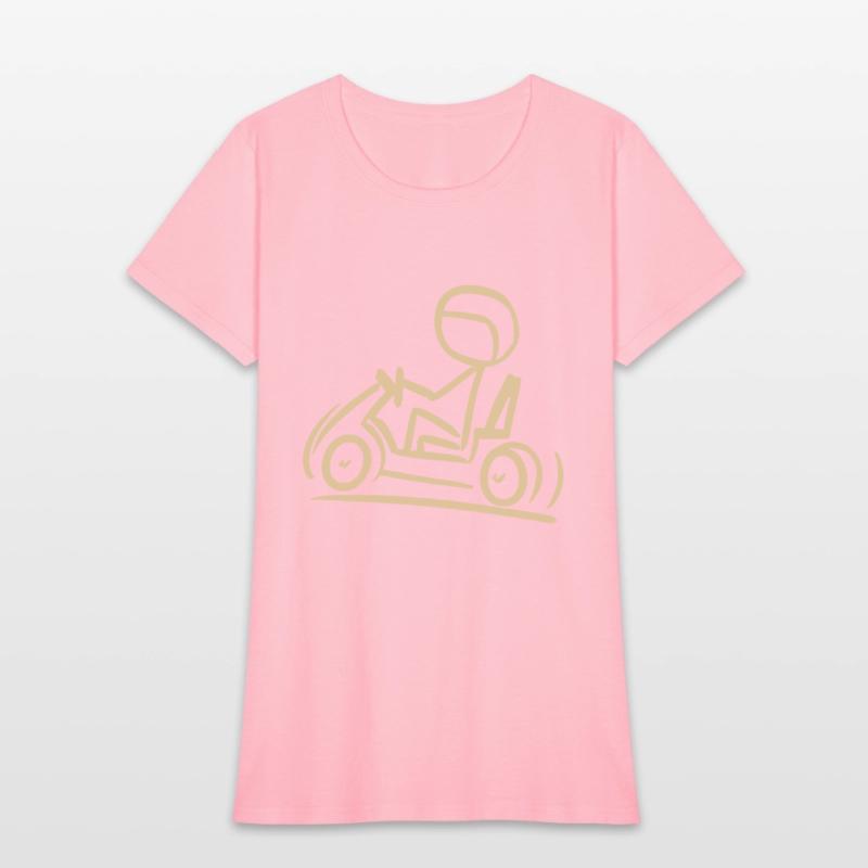 Go-Kart Silhouette Stick Figure Line Drawing