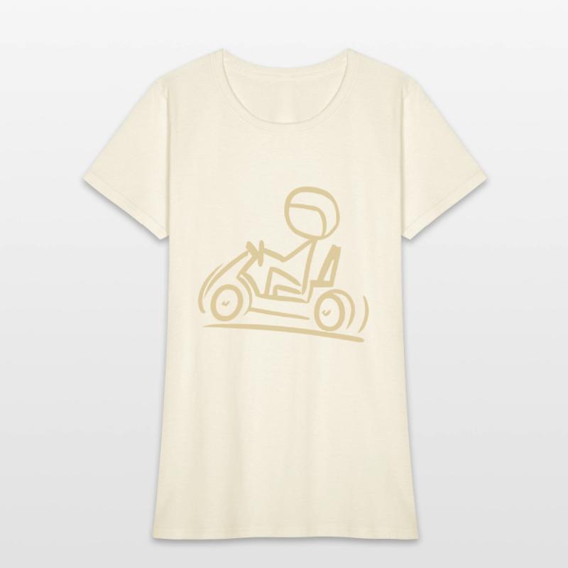 Go-Kart Silhouette Stick Figure Line Drawing