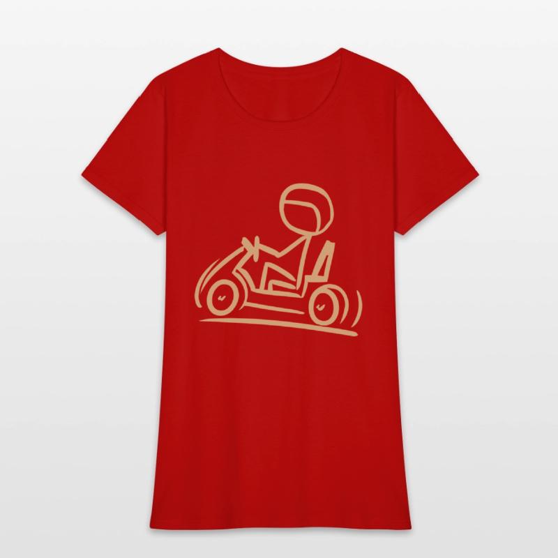 Go-Kart Silhouette Stick Figure Line Drawing