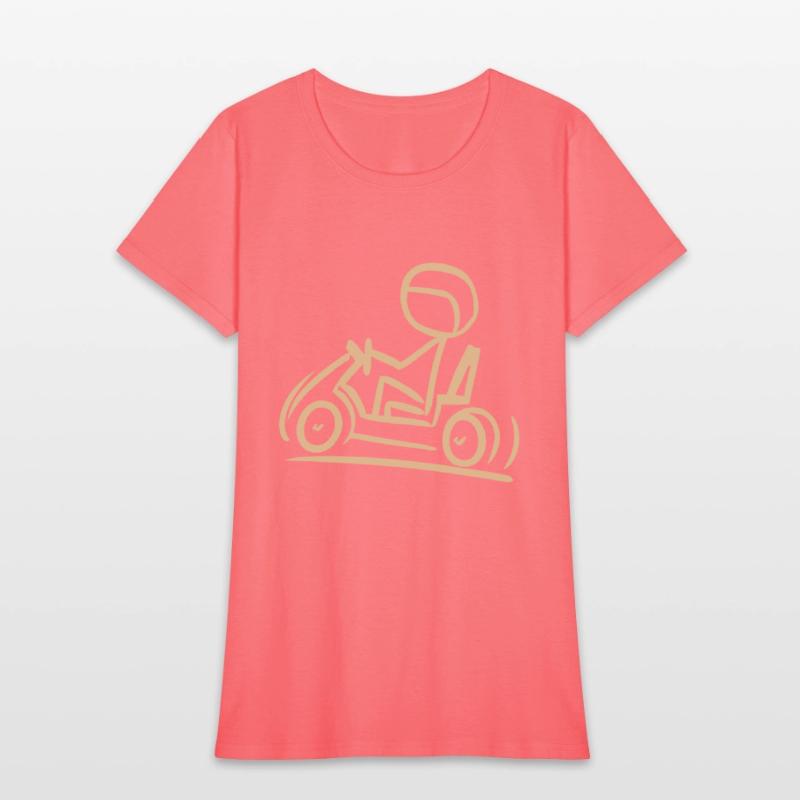Go-Kart Silhouette Stick Figure Line Drawing
