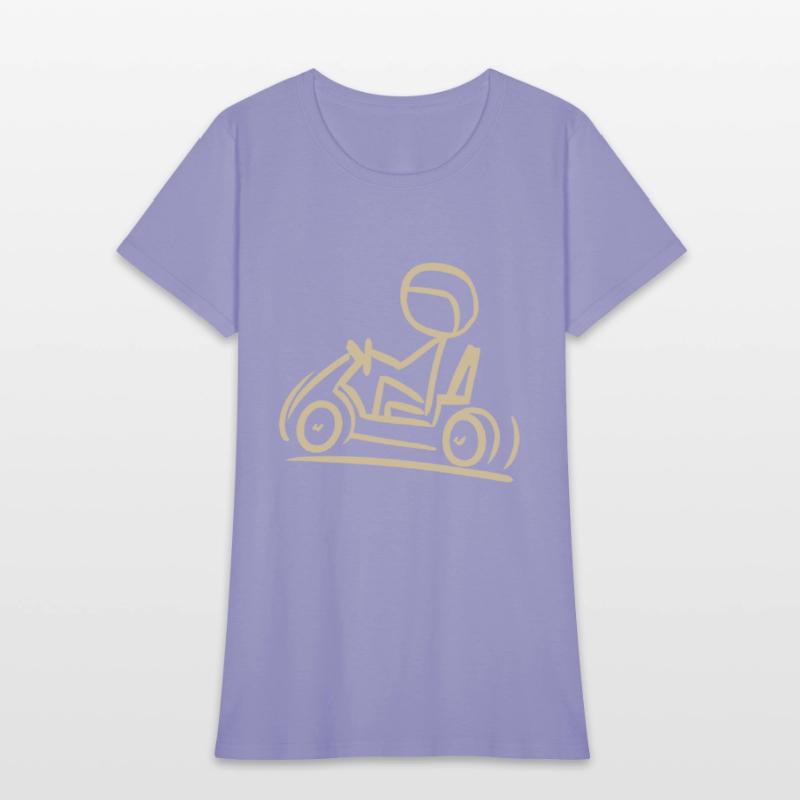 Go-Kart Silhouette Stick Figure Line Drawing