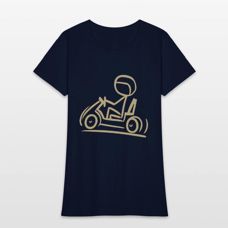 Go-Kart Silhouette Stick Figure Line Drawing