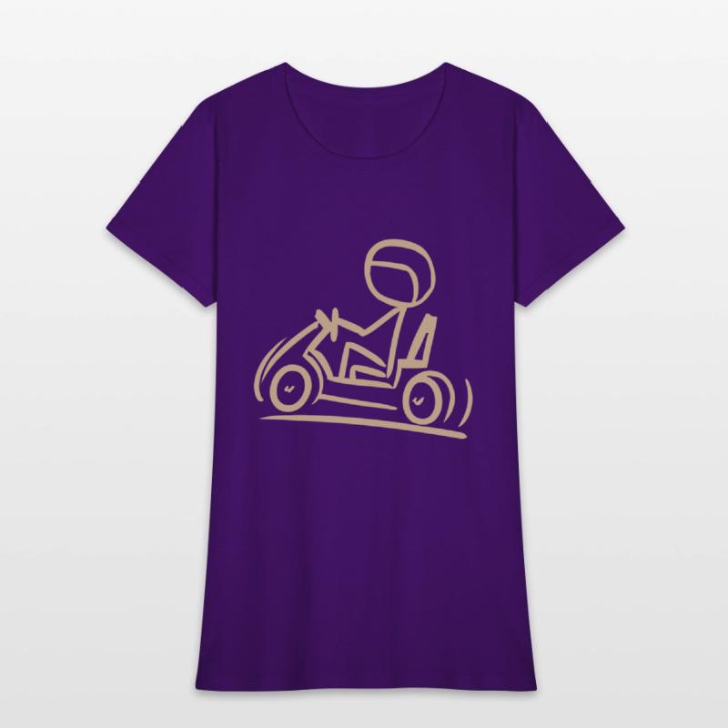 Go-Kart Silhouette Stick Figure Line Drawing