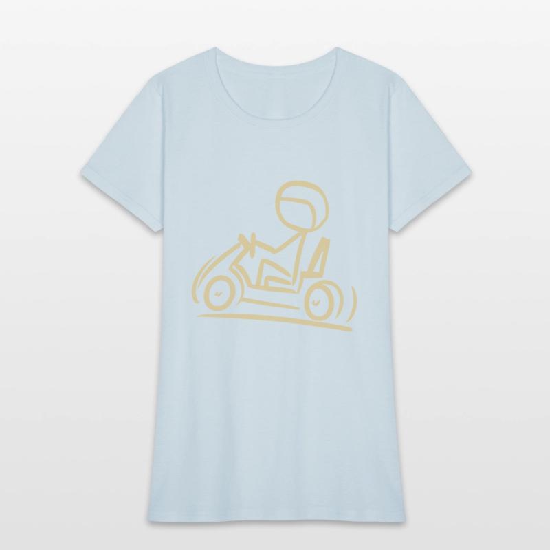 Go-Kart Silhouette Stick Figure Line Drawing