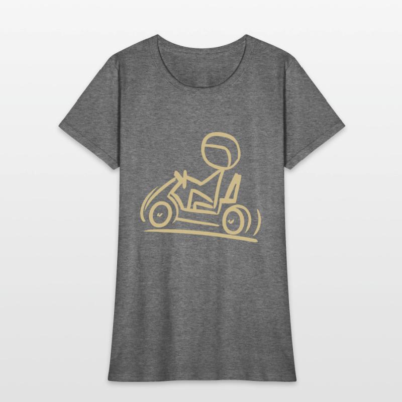 Go-Kart Silhouette Stick Figure Line Drawing