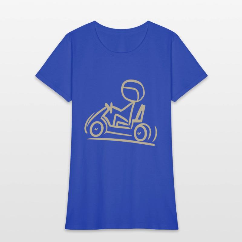 Go-Kart Silhouette Stick Figure Line Drawing