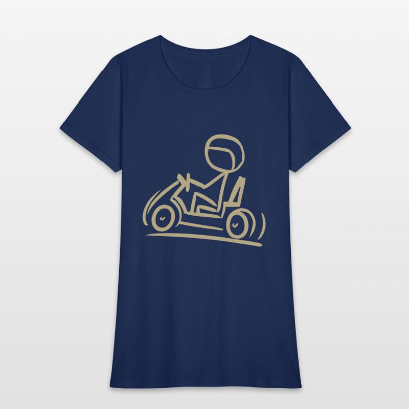 Go-Kart Silhouette Stick Figure Line Drawing