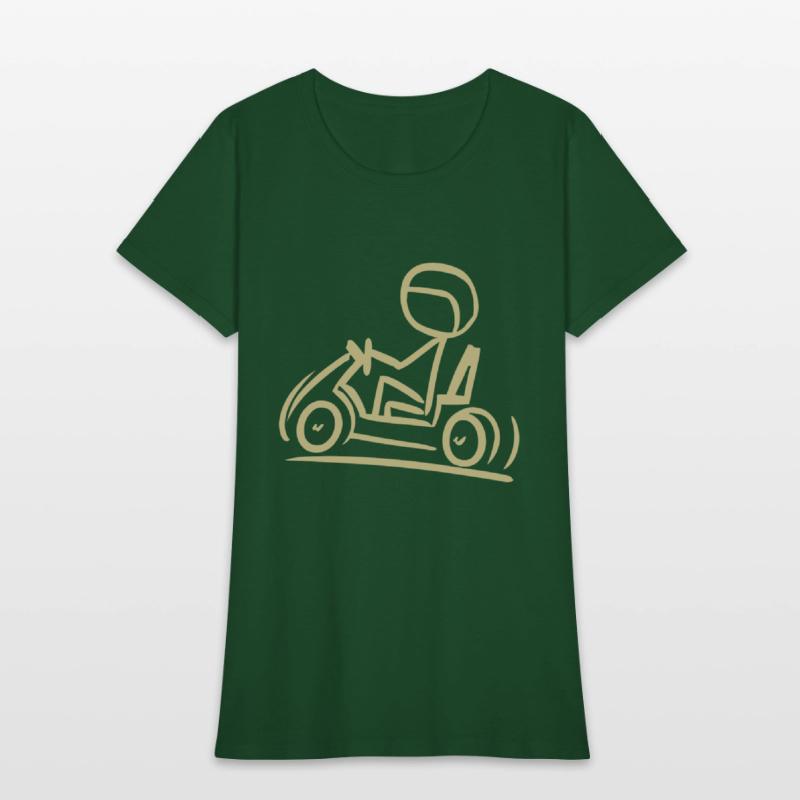 Go-Kart Silhouette Stick Figure Line Drawing