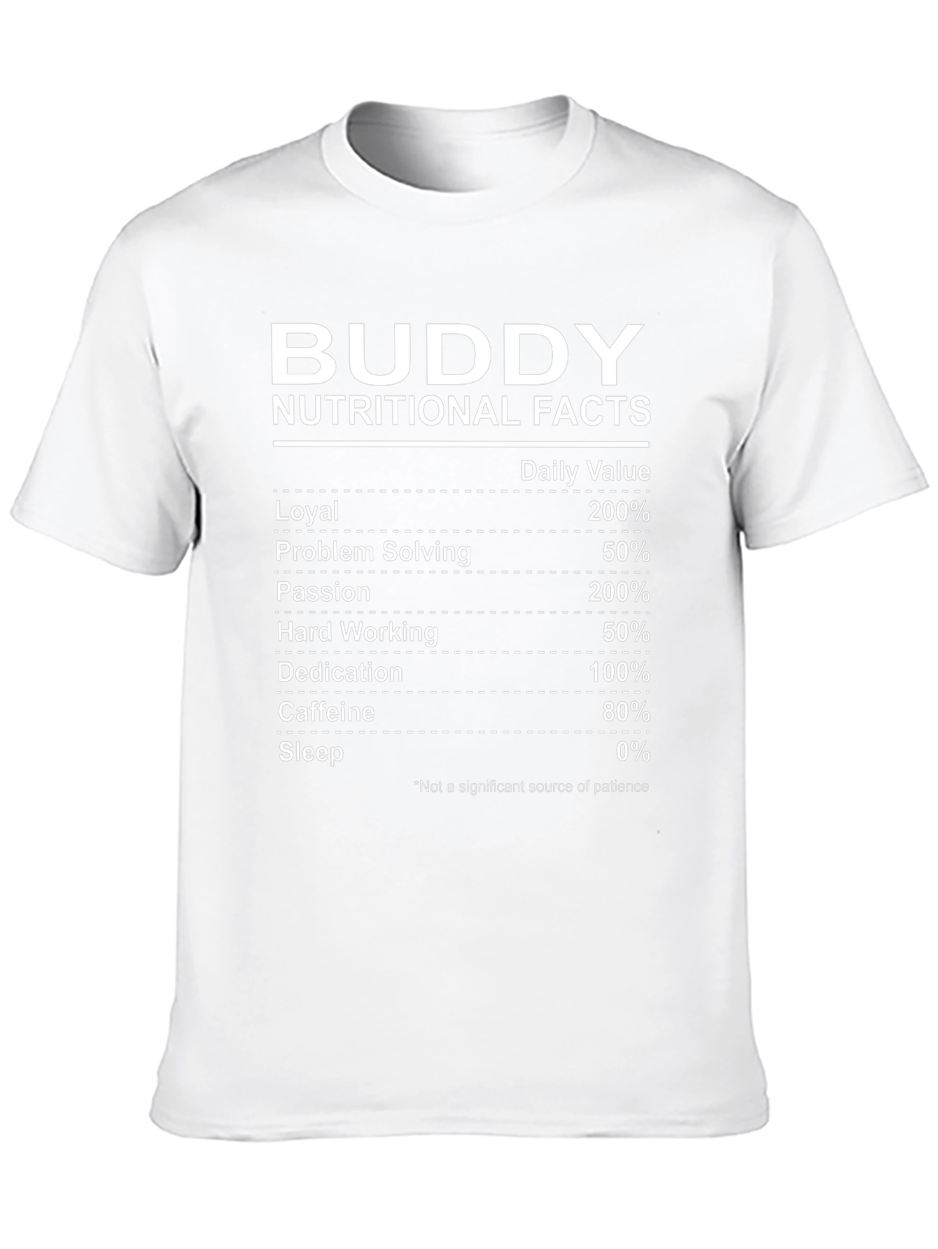 Buddy Nutritional Facts Graphic T-Shirt - Black