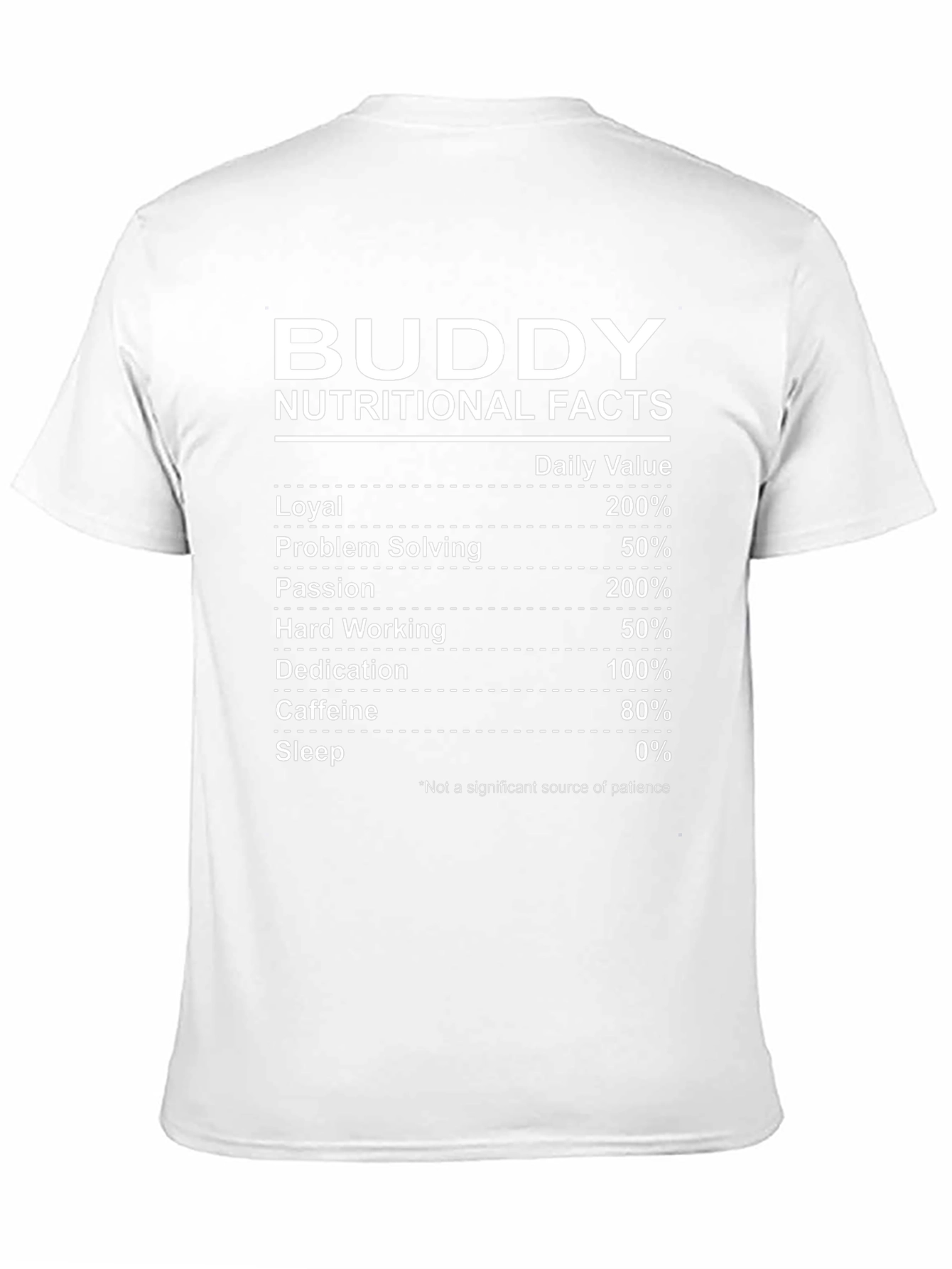 Buddy Nutritional Facts Graphic T-Shirt - Black