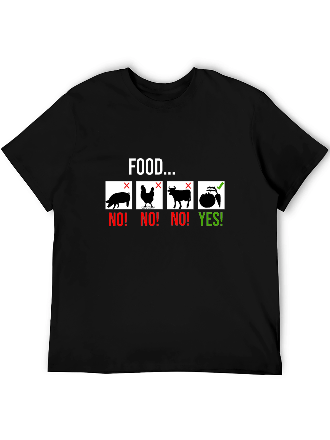 Vegan Food Graphic Tee - Black T-Shirt
