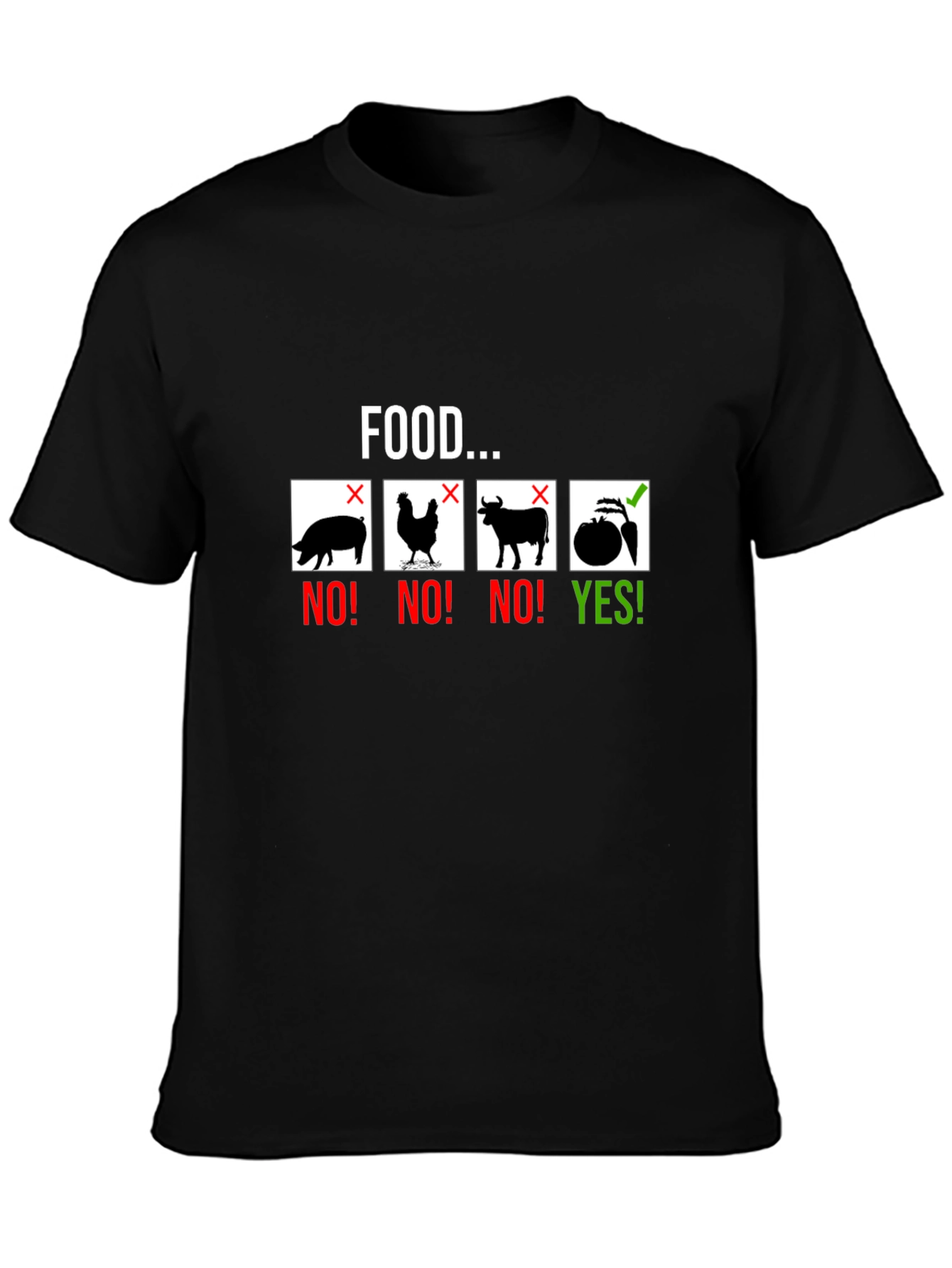 Vegan Food Graphic Tee - Black T-Shirt