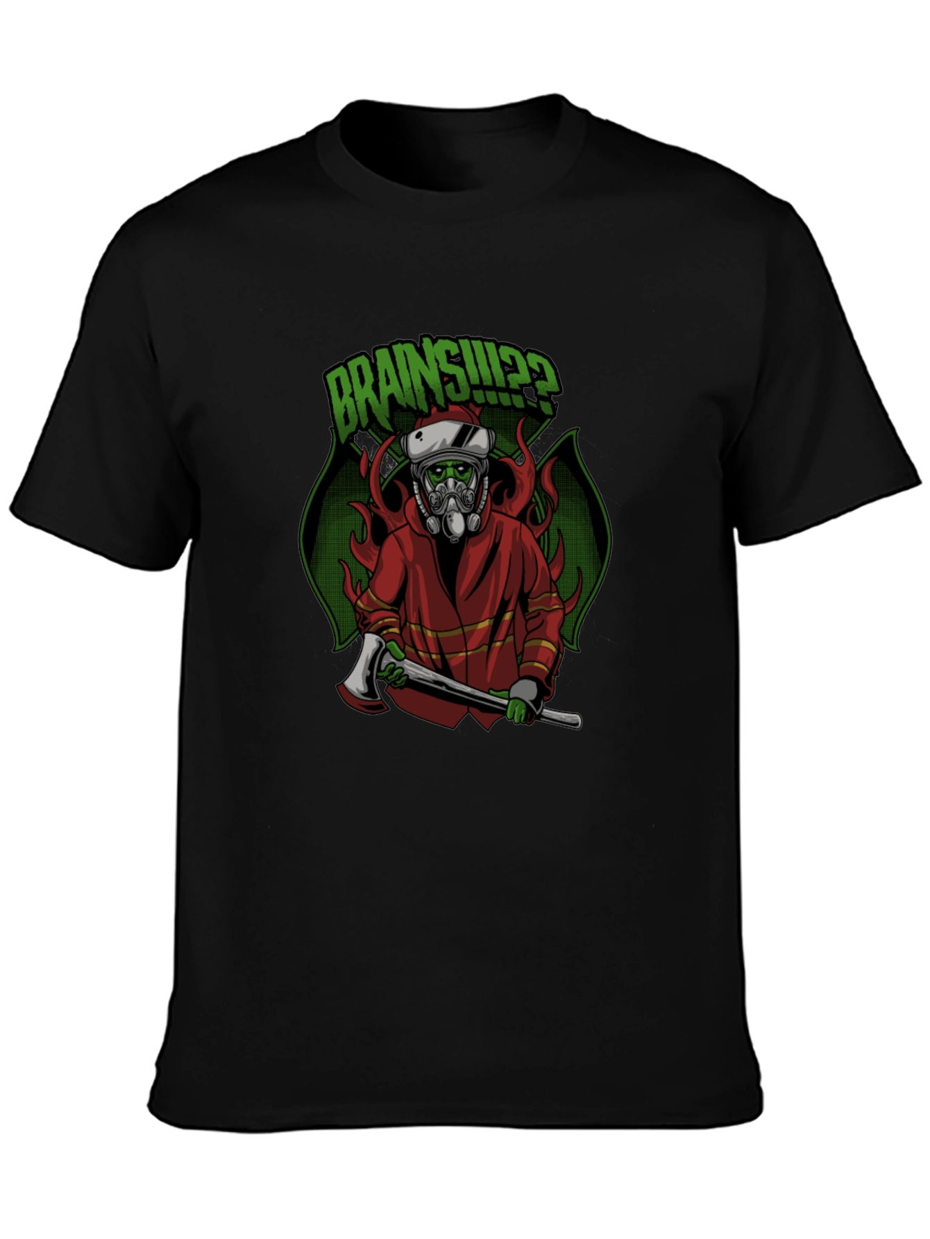 Zombie Firefighter T-Shirt: Brains!?