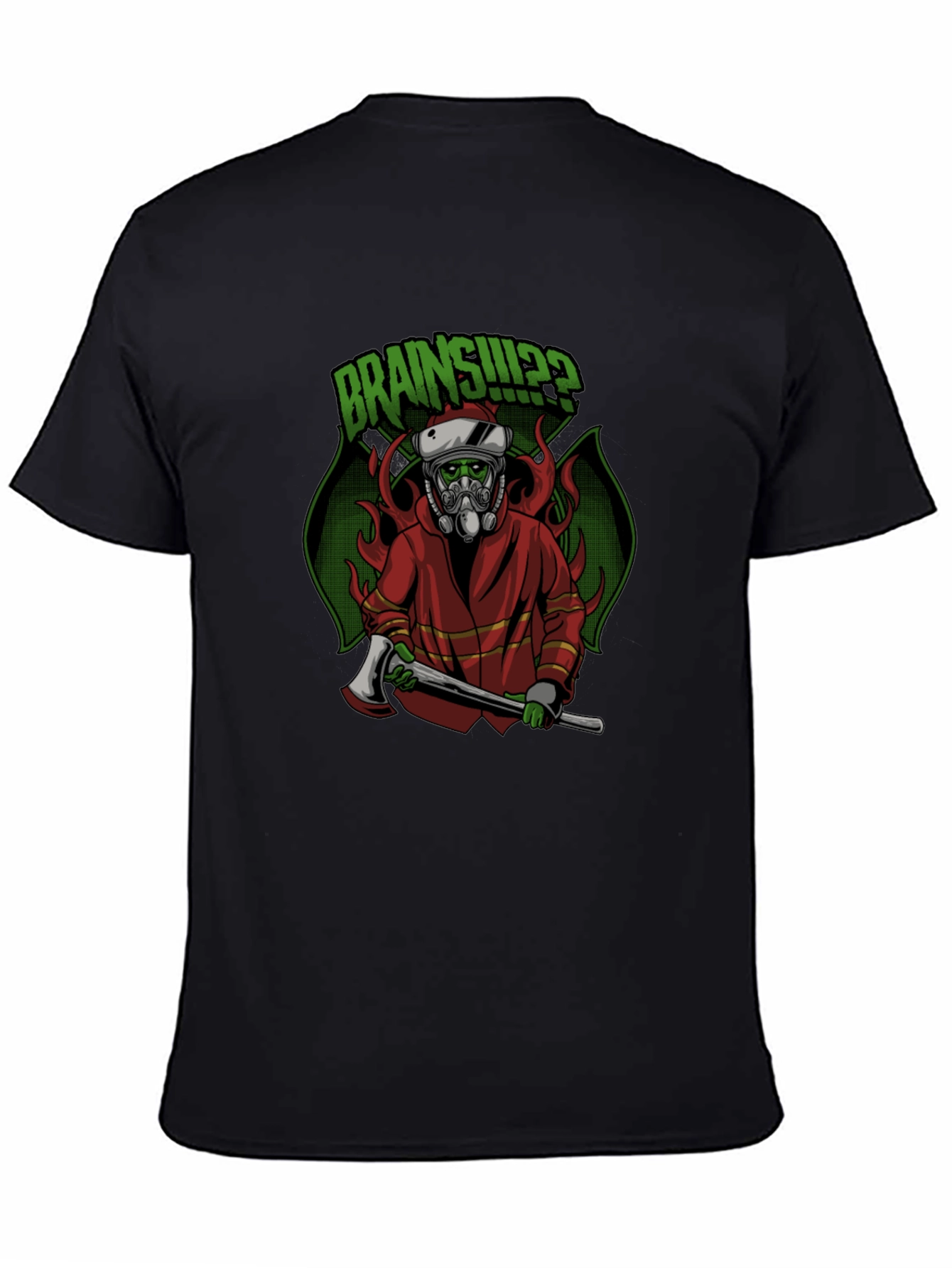 Zombie Firefighter T-Shirt: Brains!?