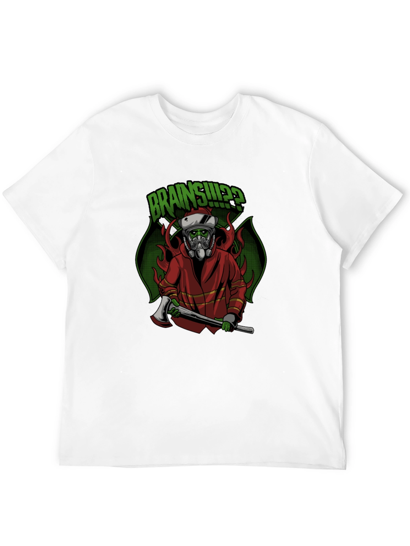 Zombie Firefighter T-Shirt: Brains!?