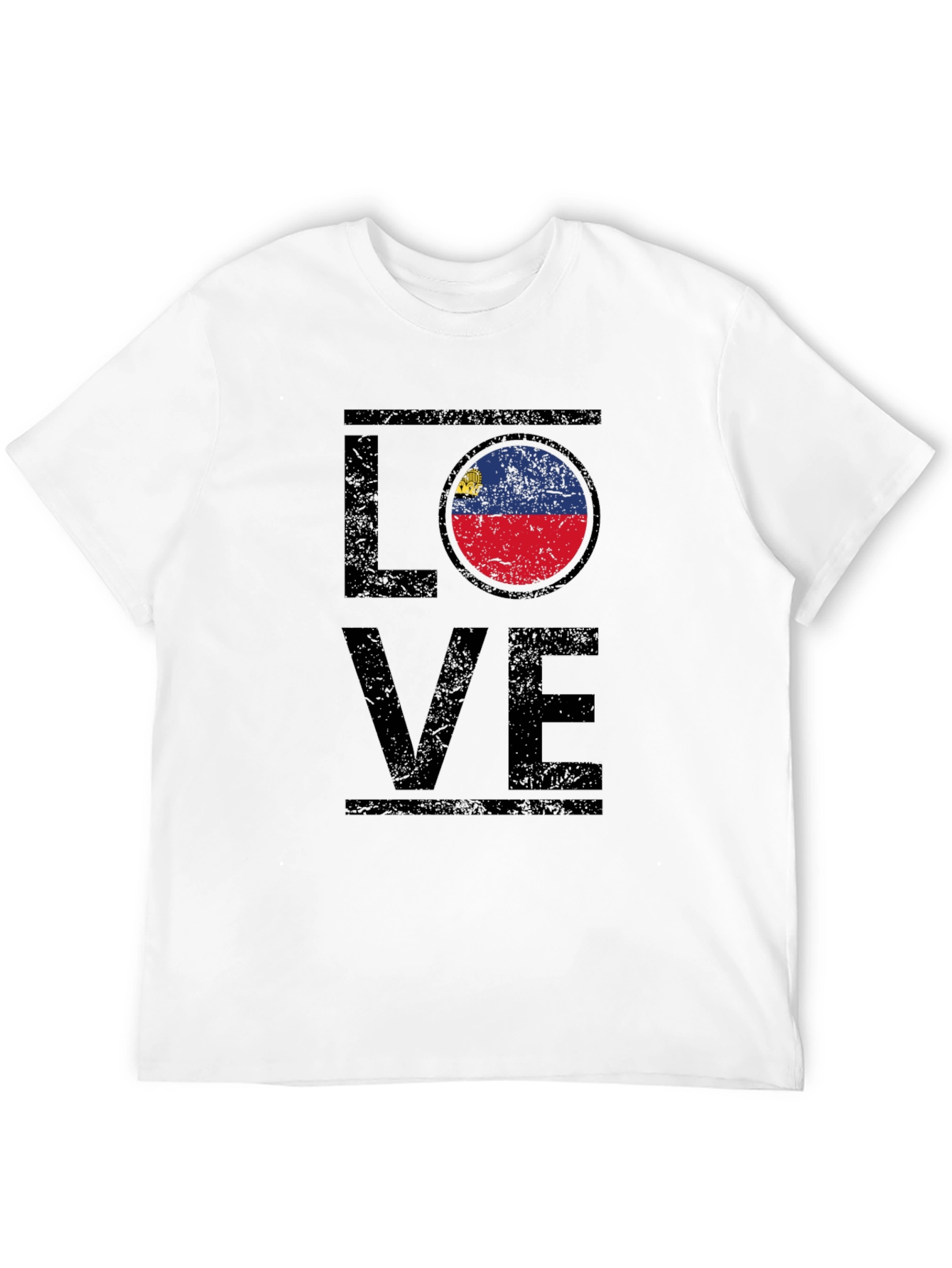 Liechtenstein Flag LOVE T-Shirt - Black Graphic Tee