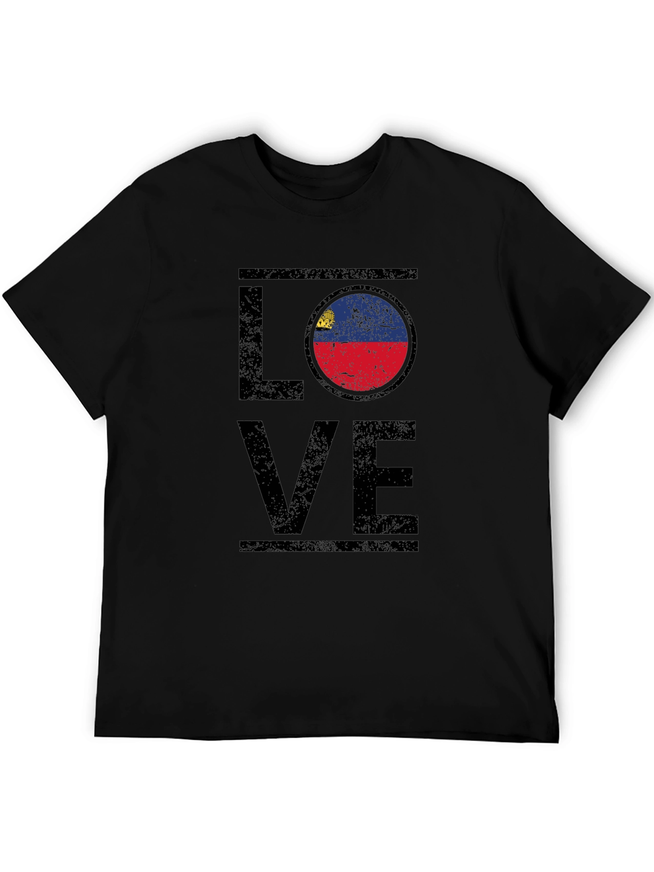 Liechtenstein Flag LOVE T-Shirt - Black Graphic Tee
