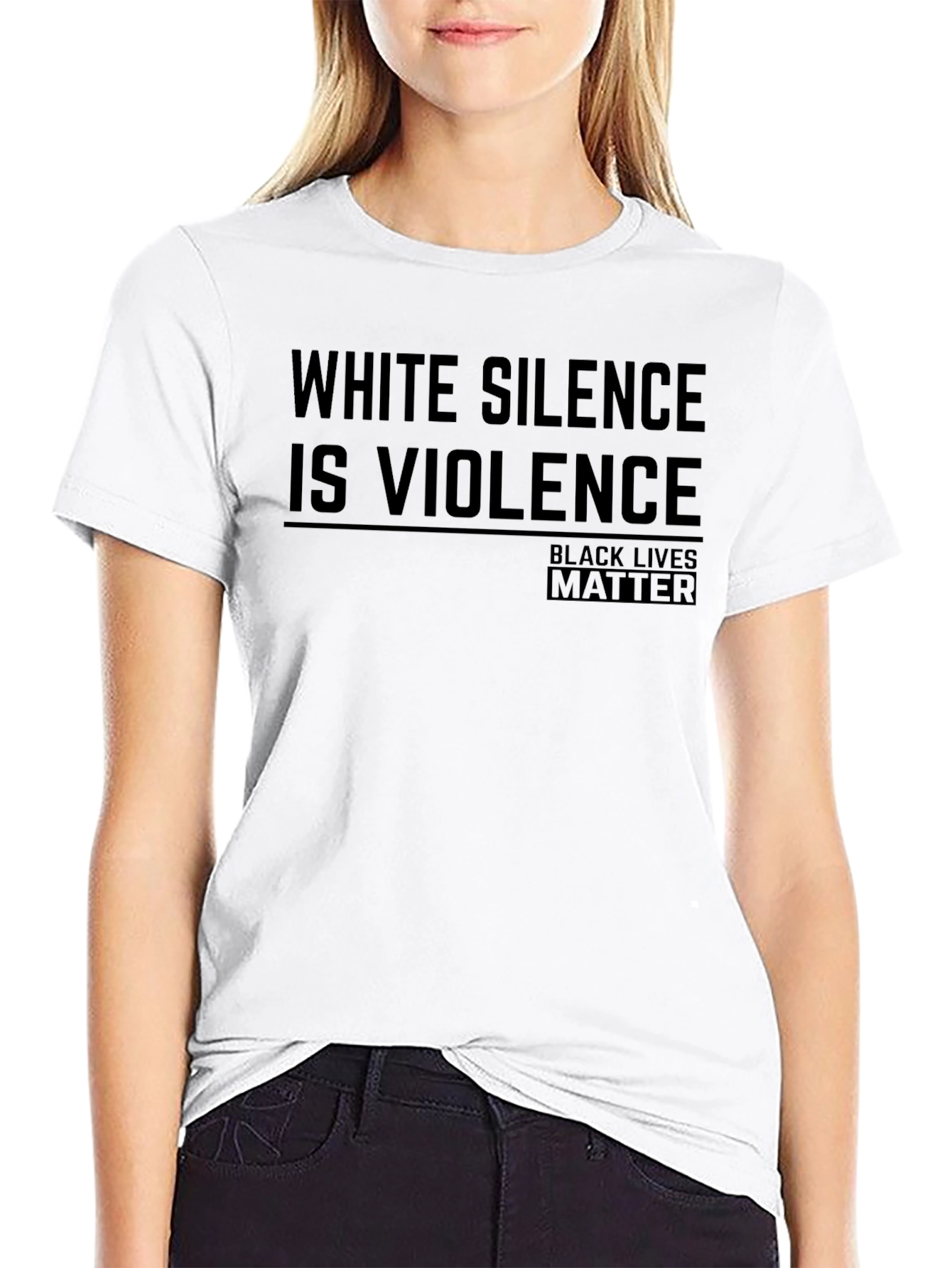 White Silence Is Violence Black Lives Matter Graphic Tee