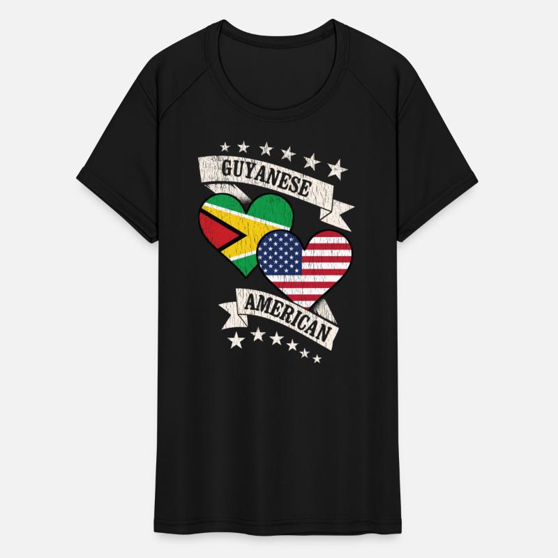 Guyanese American Heart Flags Guyana America