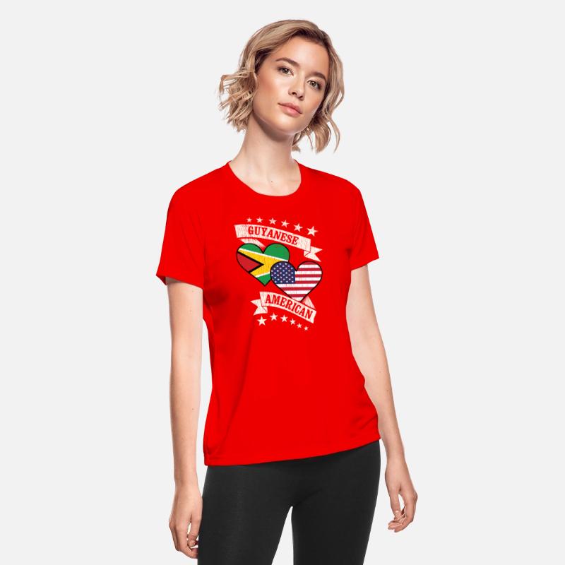 Guyanese American Heart Flags Guyana America