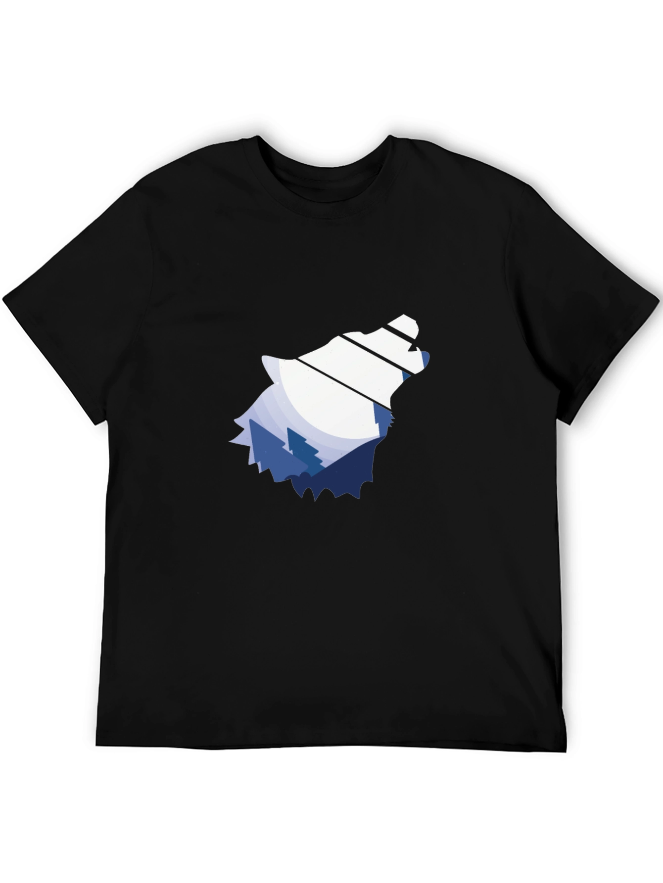 Wolf Mountain Graphic Tee - Stylish Black T-Shirt