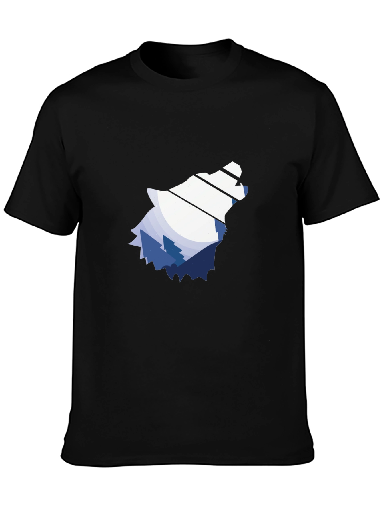 Wolf Mountain Graphic Tee - Stylish Black T-Shirt