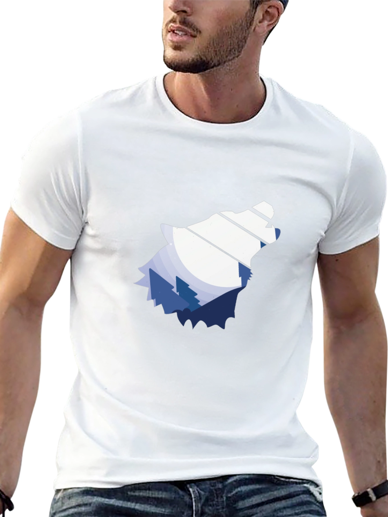 Wolf Mountain Graphic Tee - Stylish Black T-Shirt