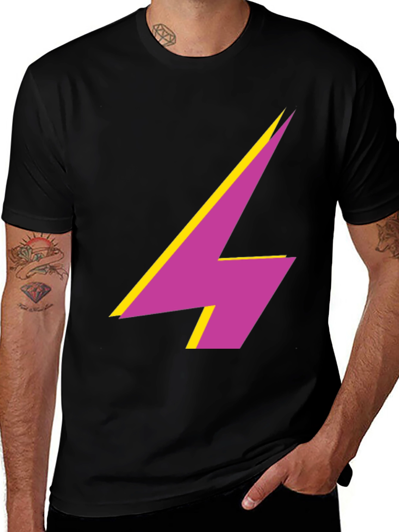 Bold Lightning Bolt Graphic Tee - Modern Style
